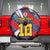 Custom Japan Football Spare Tire Cover Seigaiha and Brush Style