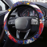 Japan Football Steering Wheel Cover Seigaiha and Brush Style