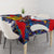 Custom Japan Football Tablecloth Seigaiha and Brush Style