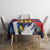 Custom Japan Football Tablecloth Seigaiha and Brush Style