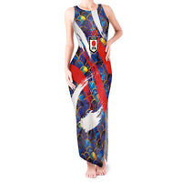 Custom Japan Football Tank Maxi Dress Seigaiha and Brush Style