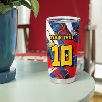 Custom Japan Football Tumbler Cup Seigaiha and Brush Style