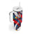 Custom Japan Football Tumbler With Handle Seigaiha and Brush Style