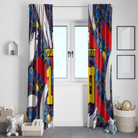 Custom Japan Football Window Curtain Seigaiha and Brush Style