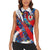 Custom Japan Football Women Sleeveless Polo Shirt Seigaiha and Brush Style