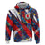 Custom Japan Football Zip Hoodie Seigaiha and Brush Style