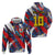 Custom Japan Football Zip Hoodie Seigaiha and Brush Style
