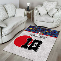 Custom Japan Football Area Rug Seigaiha and Sun