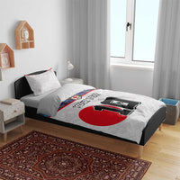 Custom Japan Football Bedding Set Seigaiha and Sun