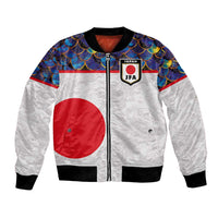 Custom Japan Football Bomber Jacket Seigaiha and Sun