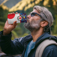 Custom Japan Football 4 in 1 Can Cooler Tumbler Seigaiha and Sun