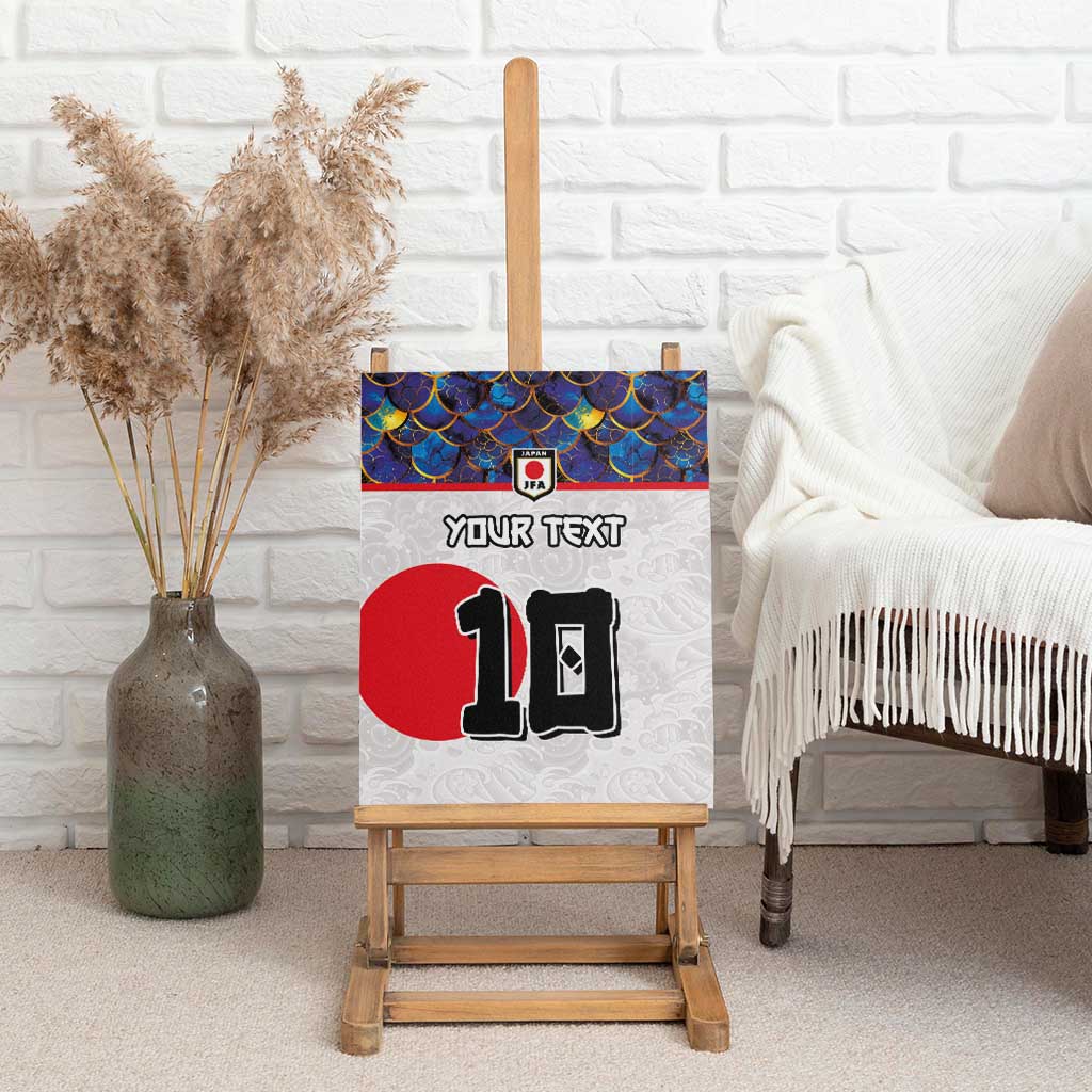 Custom Japan Football Canvas Wall Art Seigaiha and Sun