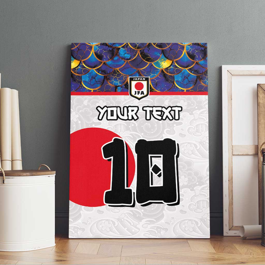 Custom Japan Football Canvas Wall Art Seigaiha and Sun