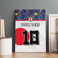 Custom Japan Football Canvas Wall Art Seigaiha and Sun