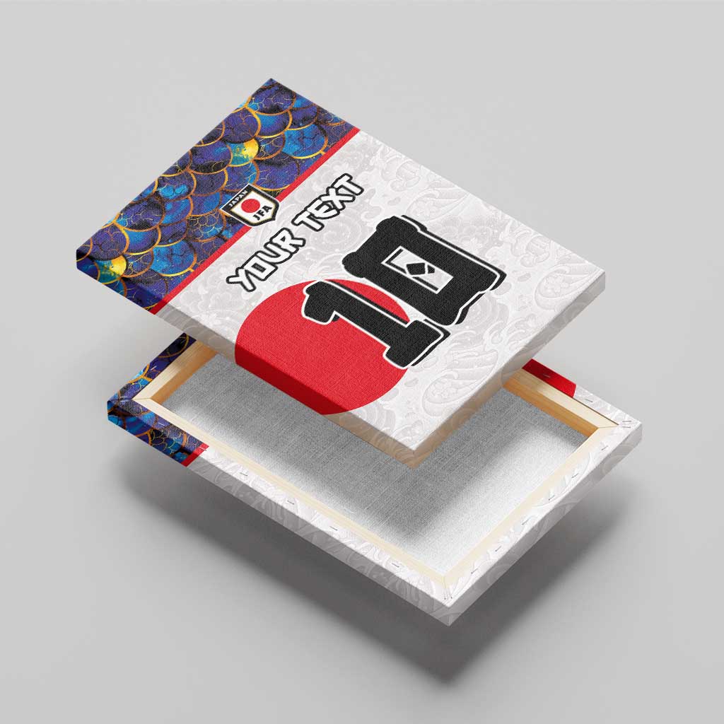 Custom Japan Football Canvas Wall Art Seigaiha and Sun