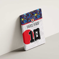 Custom Japan Football Canvas Wall Art Seigaiha and Sun