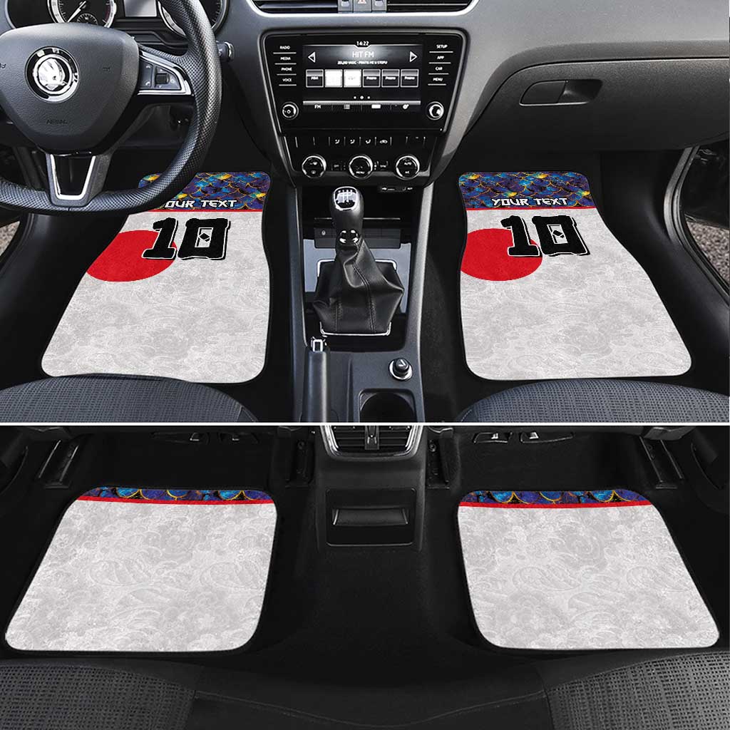 Custom Japan Football Car Mats Seigaiha and Sun
