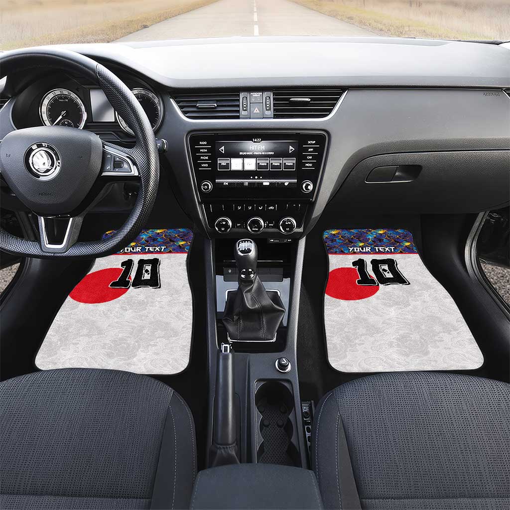 Custom Japan Football Car Mats Seigaiha and Sun