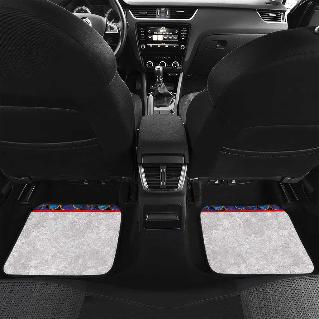Custom Japan Football Car Mats Seigaiha and Sun