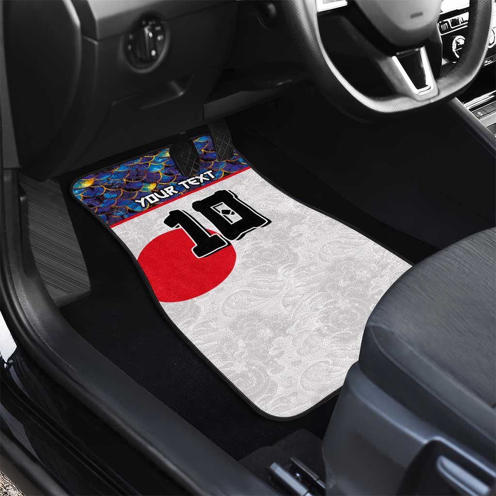 Custom Japan Football Car Mats Seigaiha and Sun