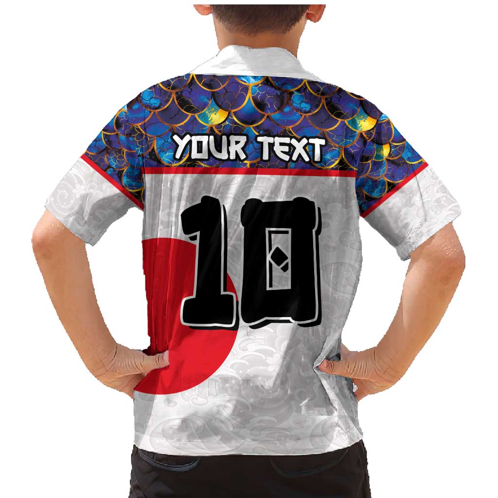 Custom Japan Football Family Matching Mermaid Dress and Hawaiian Shirt Seigaiha and Sun