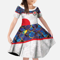 Custom Japan Football Family Matching Mermaid Dress and Hawaiian Shirt Seigaiha and Sun