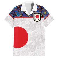 Custom Japan Football Family Matching Off The Shoulder Long Sleeve Dress and Hawaiian Shirt Seigaiha and Sun