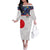 Custom Japan Football Family Matching Off The Shoulder Long Sleeve Dress and Hawaiian Shirt Seigaiha and Sun