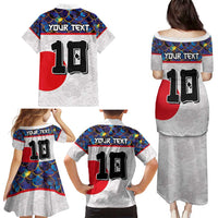 Custom Japan Football Family Matching Puletasi and Hawaiian Shirt Seigaiha and Sun
