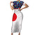 Custom Japan Football Family Matching Short Sleeve Bodycon Dress and Hawaiian Shirt Seigaiha and Sun