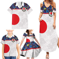 Custom Japan Football Family Matching Summer Maxi Dress and Hawaiian Shirt Seigaiha and Sun