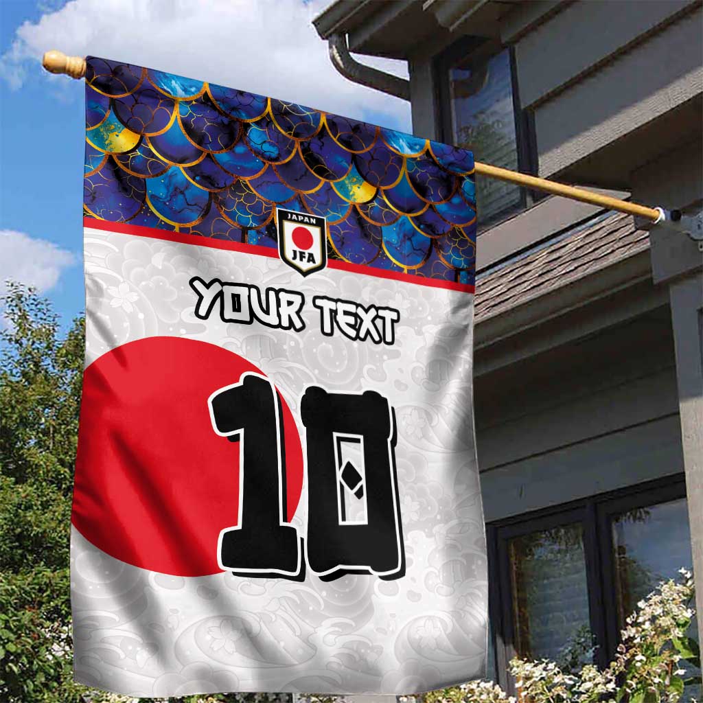 Custom Japan Football Garden Flag Seigaiha and Sun