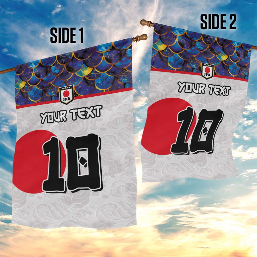 Custom Japan Football Garden Flag Seigaiha and Sun