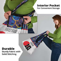 Custom Japan Football Grocery Bag Seigaiha and Sun