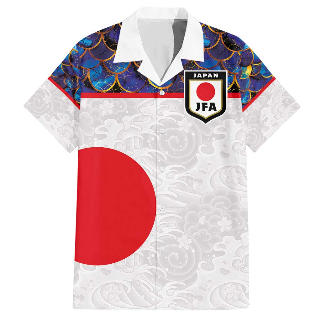 Custom Japan Football Hawaiian Shirt Seigaiha and Sun