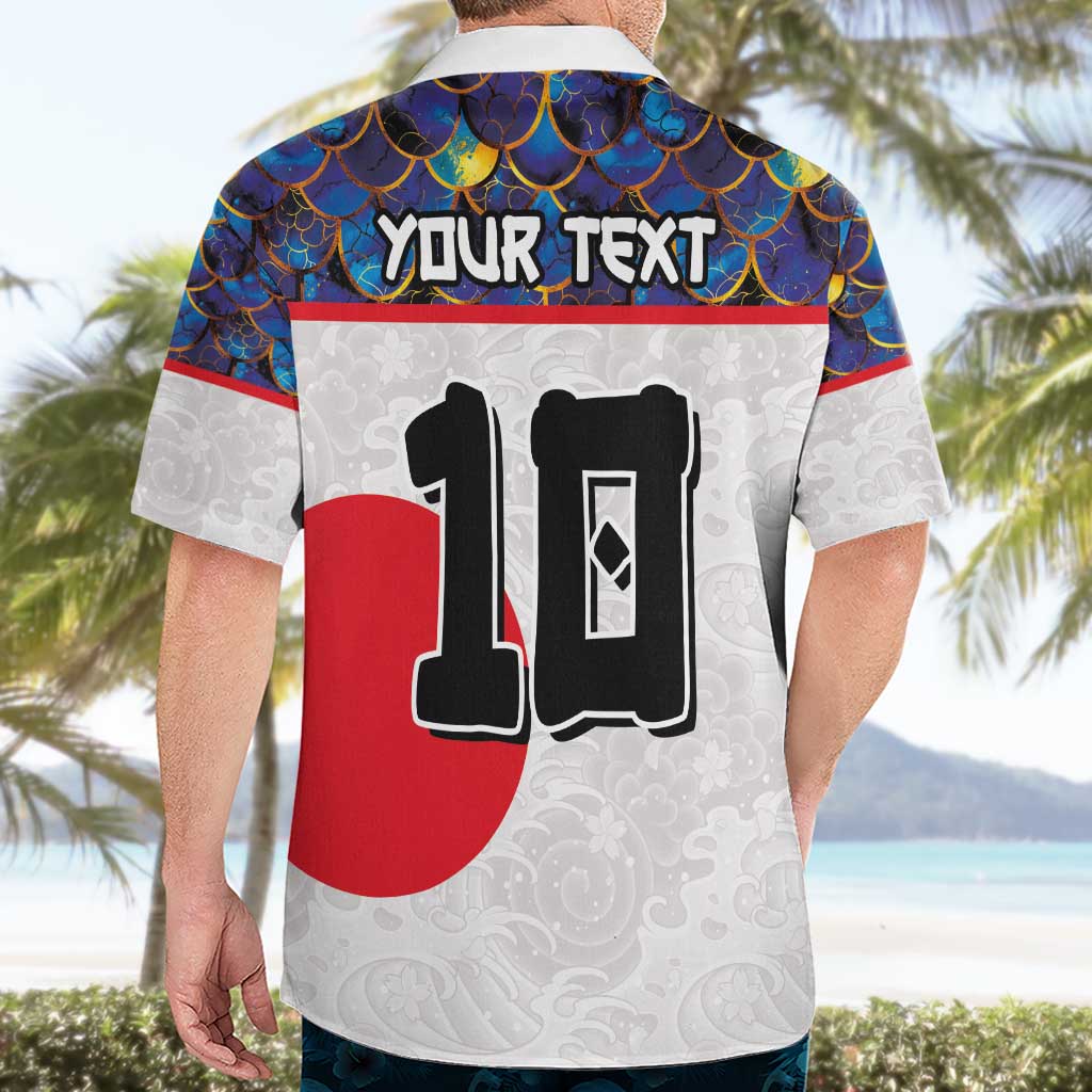 Custom Japan Football Hawaiian Shirt Seigaiha and Sun