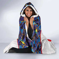 Custom Japan Football Hooded Blanket Seigaiha and Sun