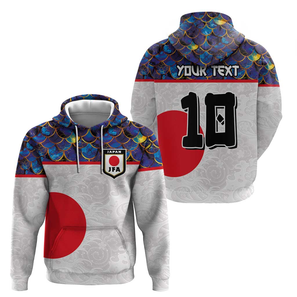Custom Japan Football Hoodie Seigaiha and Sun