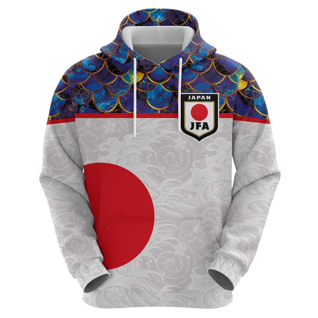 Custom Japan Football Hoodie Seigaiha and Sun
