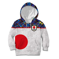 Custom Japan Football Kid Hoodie Seigaiha and Sun
