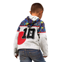 Custom Japan Football Kid Hoodie Seigaiha and Sun