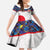 Custom Japan Football Kid Short Sleeve Dress Seigaiha and Sun