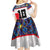 Custom Japan Football Kid Short Sleeve Dress Seigaiha and Sun