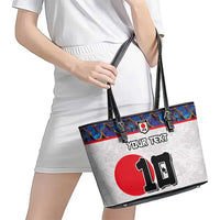 Custom Japan Football Leather Tote Bag Seigaiha and Sun