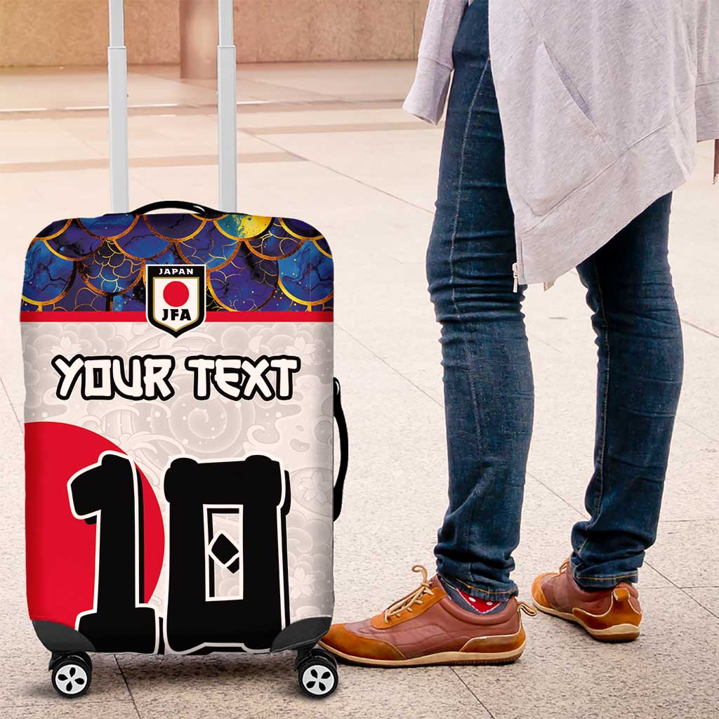 Custom Japan Football Luggage Cover Seigaiha and Sun