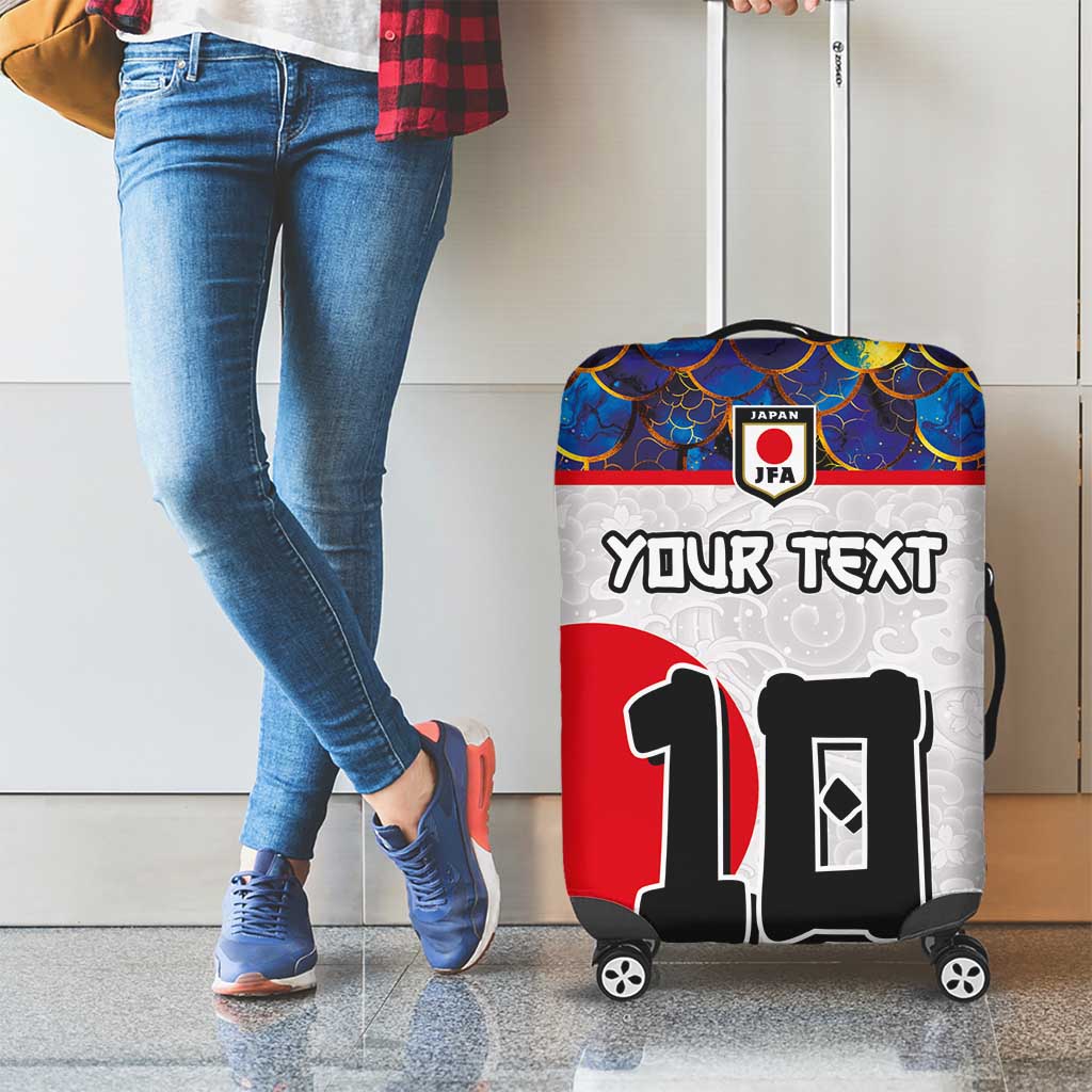 Custom Japan Football Luggage Cover Seigaiha and Sun