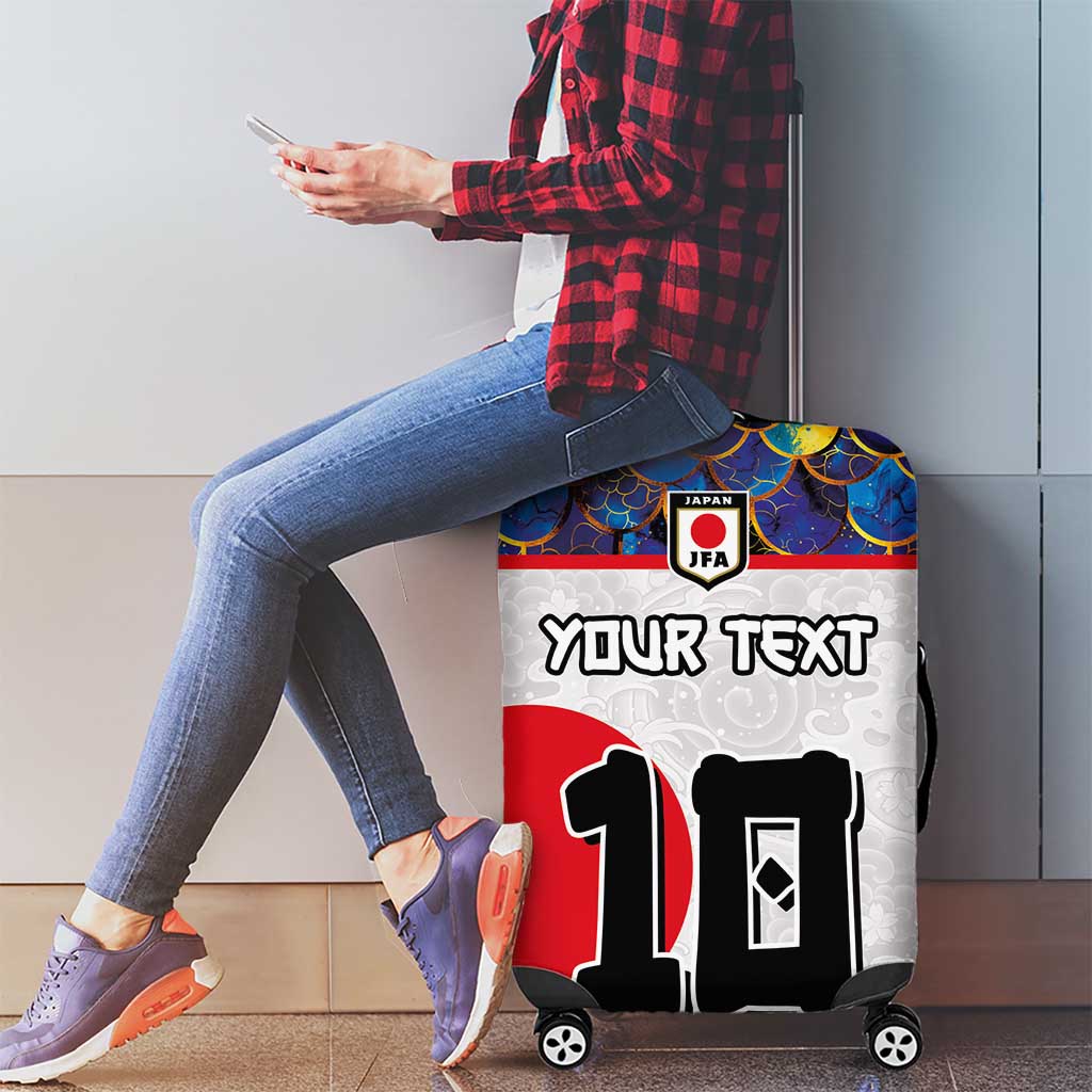 Custom Japan Football Luggage Cover Seigaiha and Sun