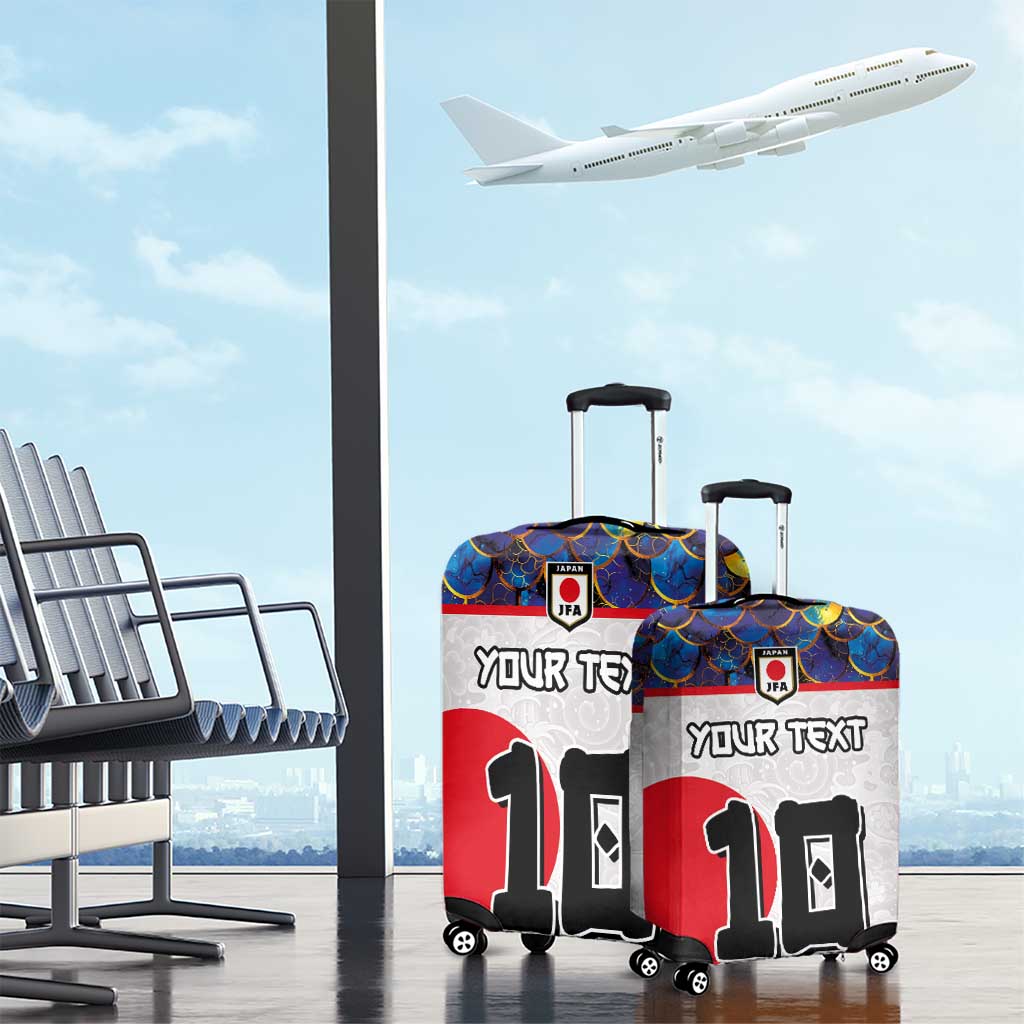 Custom Japan Football Luggage Cover Seigaiha and Sun