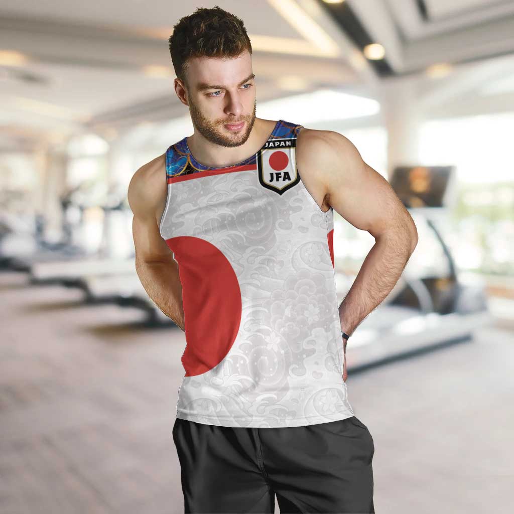 Custom Japan Football Men Tank Top Seigaiha and Sun