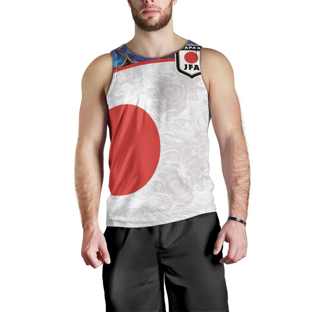 Custom Japan Football Men Tank Top Seigaiha and Sun